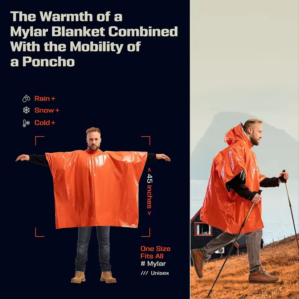 Emergency Survival Rain Hot Po - огляд і ціна Survival Blanket Reflective